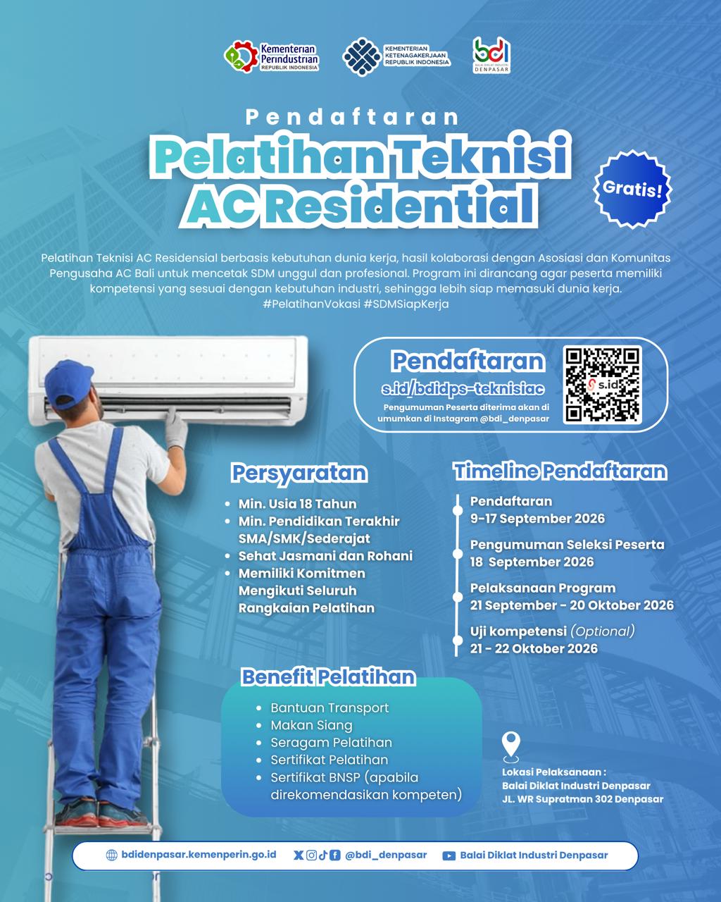 GRATIS! Pelatihan Teknisi AC Residential