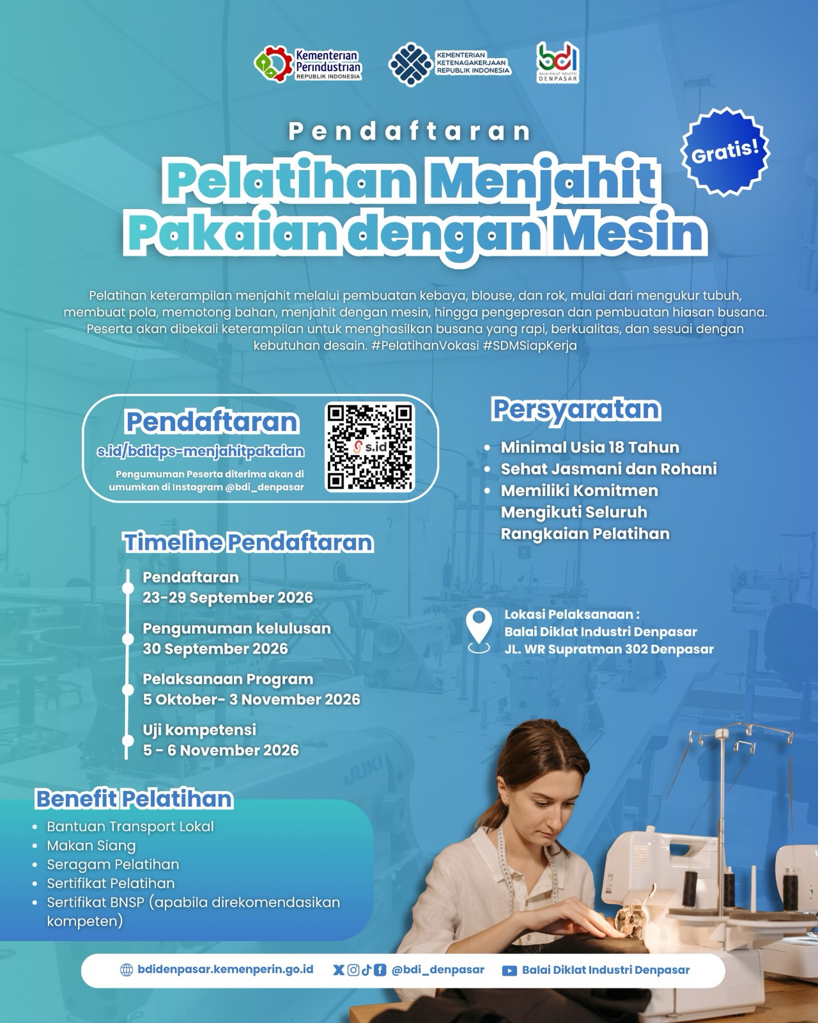 Pelatihan Menjahit Pakaian dengan Mesin