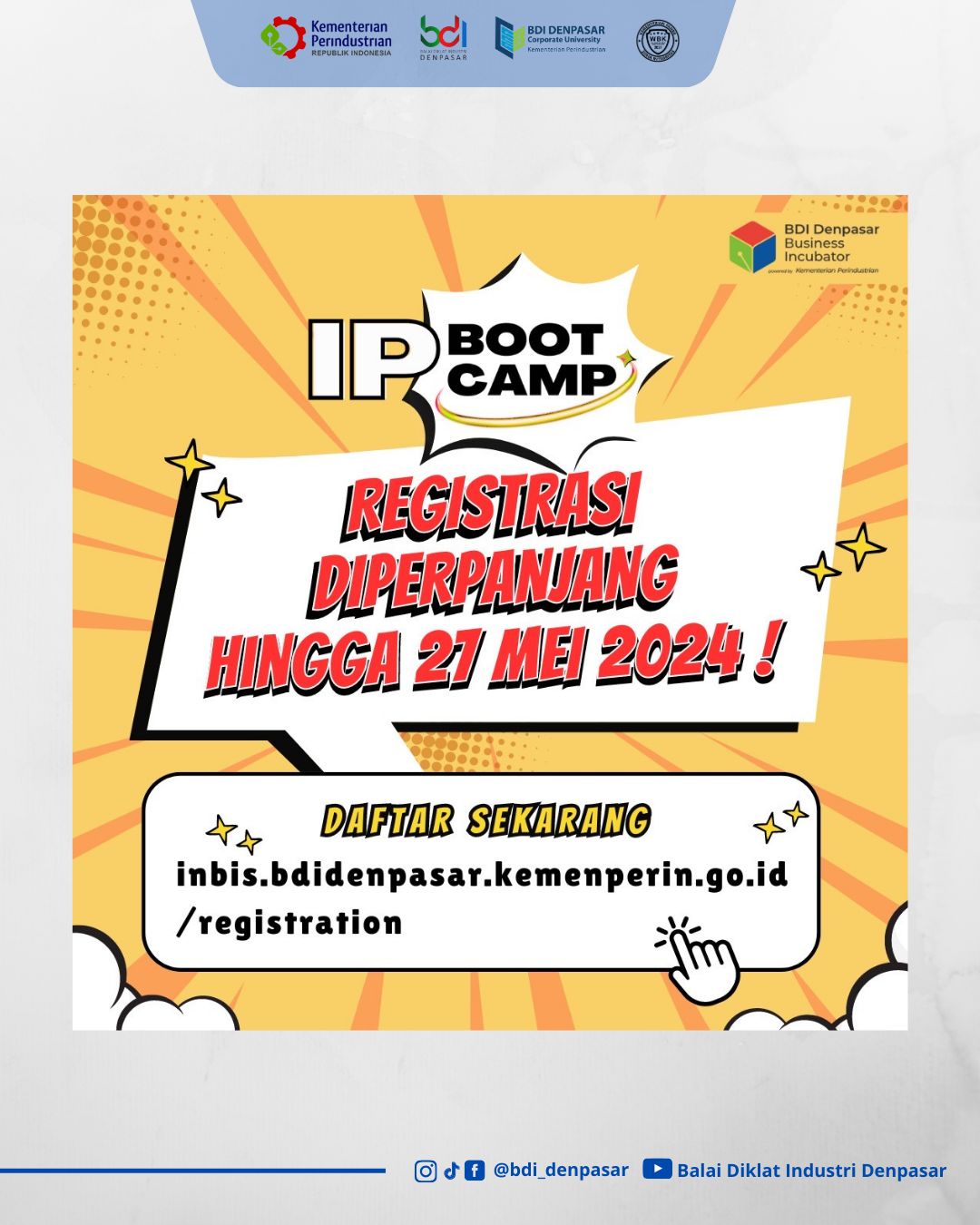 Pendaftaran IP Bootcamp diperpanjang sampai 27 Mei 2024