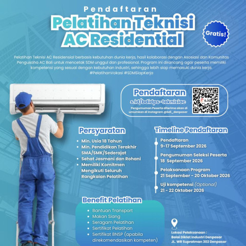 GRATIS! Pelatihan Teknisi AC Residential