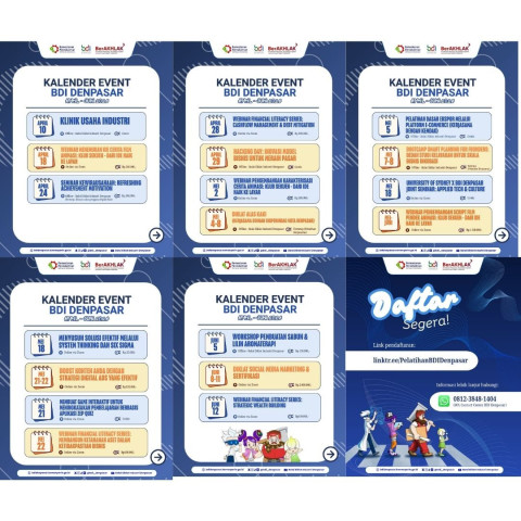 Kalender Event BDI Denpasar April - Juni 2026