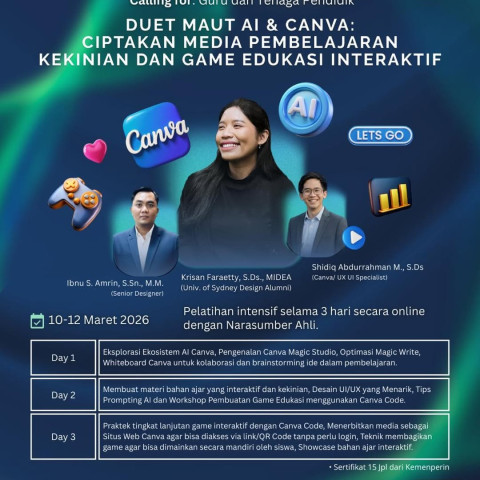 Pelatihan AI & Canva Ciptakan pembelajaran inovatif & game edukasi  berbasis AI