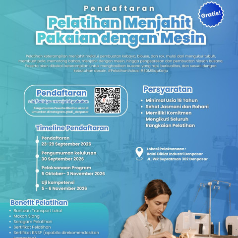 Pelatihan Menjahit Pakaian dengan Mesin
