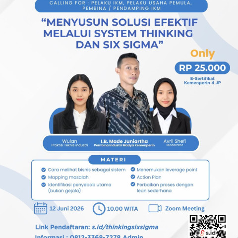 WEBINAR  Menyusun Solusi Efektif melalui System Thinking dan Six Sigma