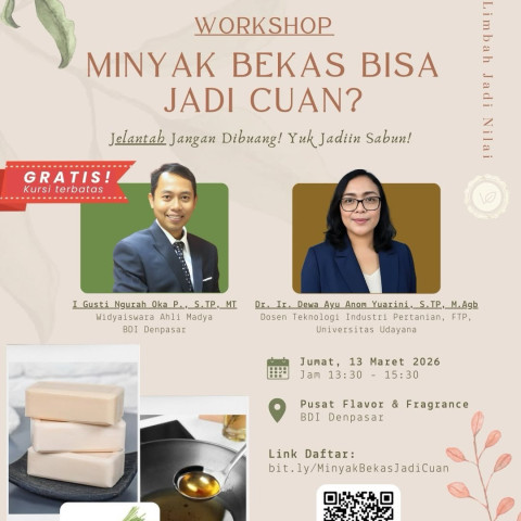 WORKSHOP: Minyak Bekas Jadi Cuan?