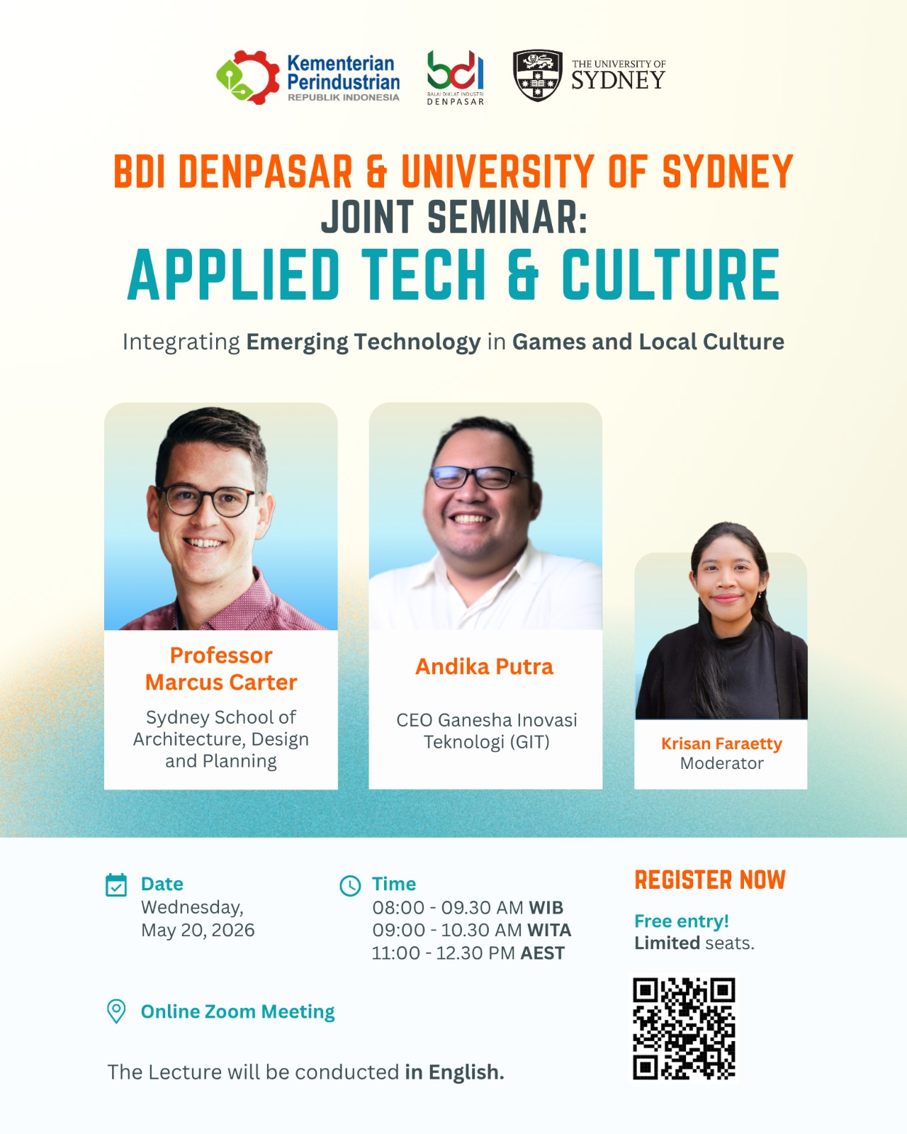 UNIVERSITY OF SYDNEY X BDI DENPASAR joint seminar: Applied Tech & Culture