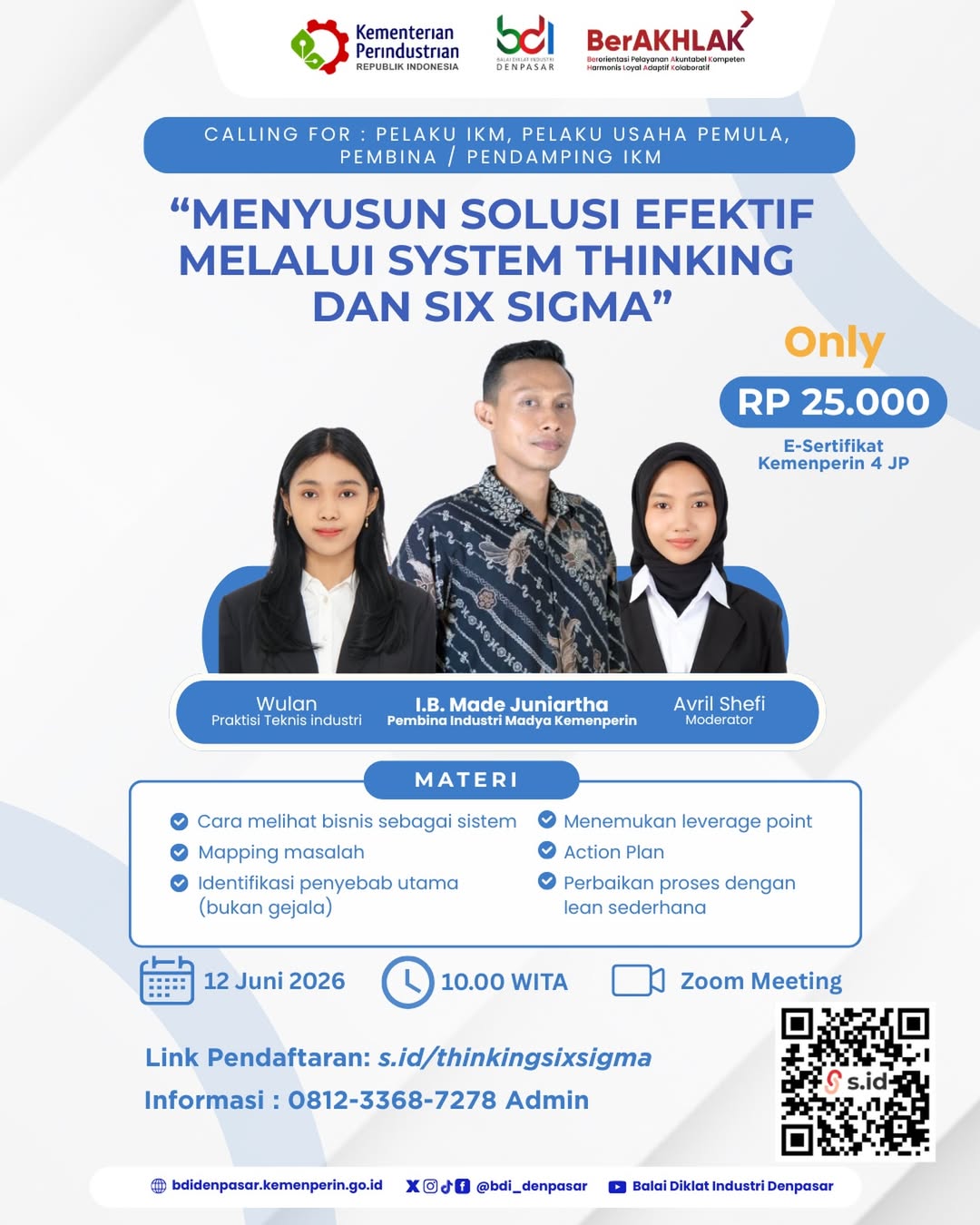 WEBINAR  Menyusun Solusi Efektif melalui System Thinking dan Six Sigma